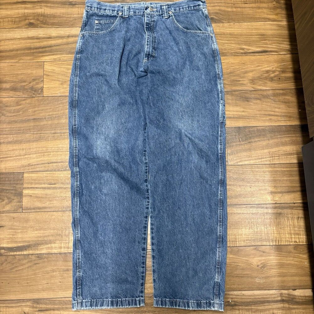 Wrangler Denim Baggy Leg Mens Carpenter Jeans 34x32 Cotton Workwear Grunge